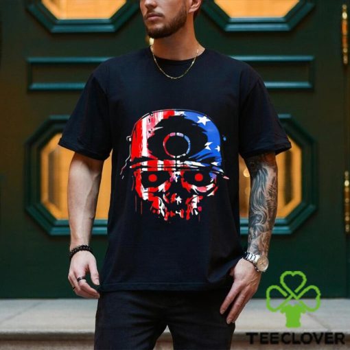 Skull in USA American colors shirt