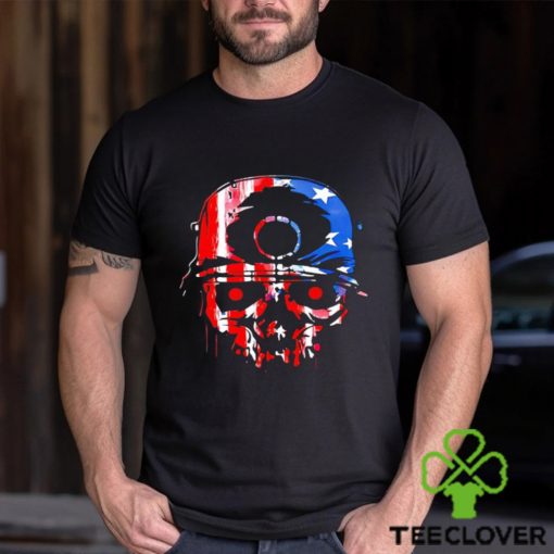 Skull in USA American colors shirt
