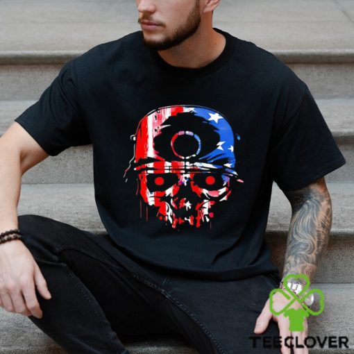 Skull in USA American colors shirt