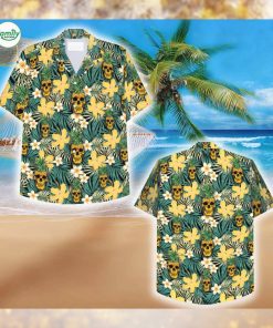 Skull pineapple And Flowers Hawaiian Shirt