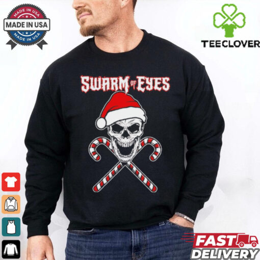 Skull swarm of eyes Christmas shirt