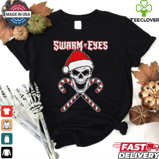 Skull swarm of eyes Christmas shirt