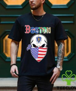 Skull wear American mask Boston all sports team shirt