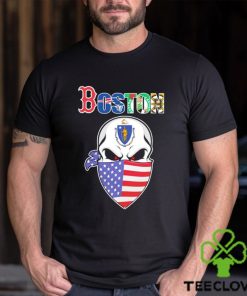 Skull wear American mask Boston all sports team shirt
