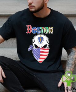 Skull wear American mask Boston all sports team shirt