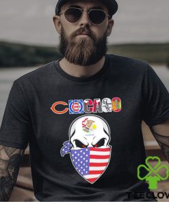 Skull wear American mask Chicago all sports team shirt