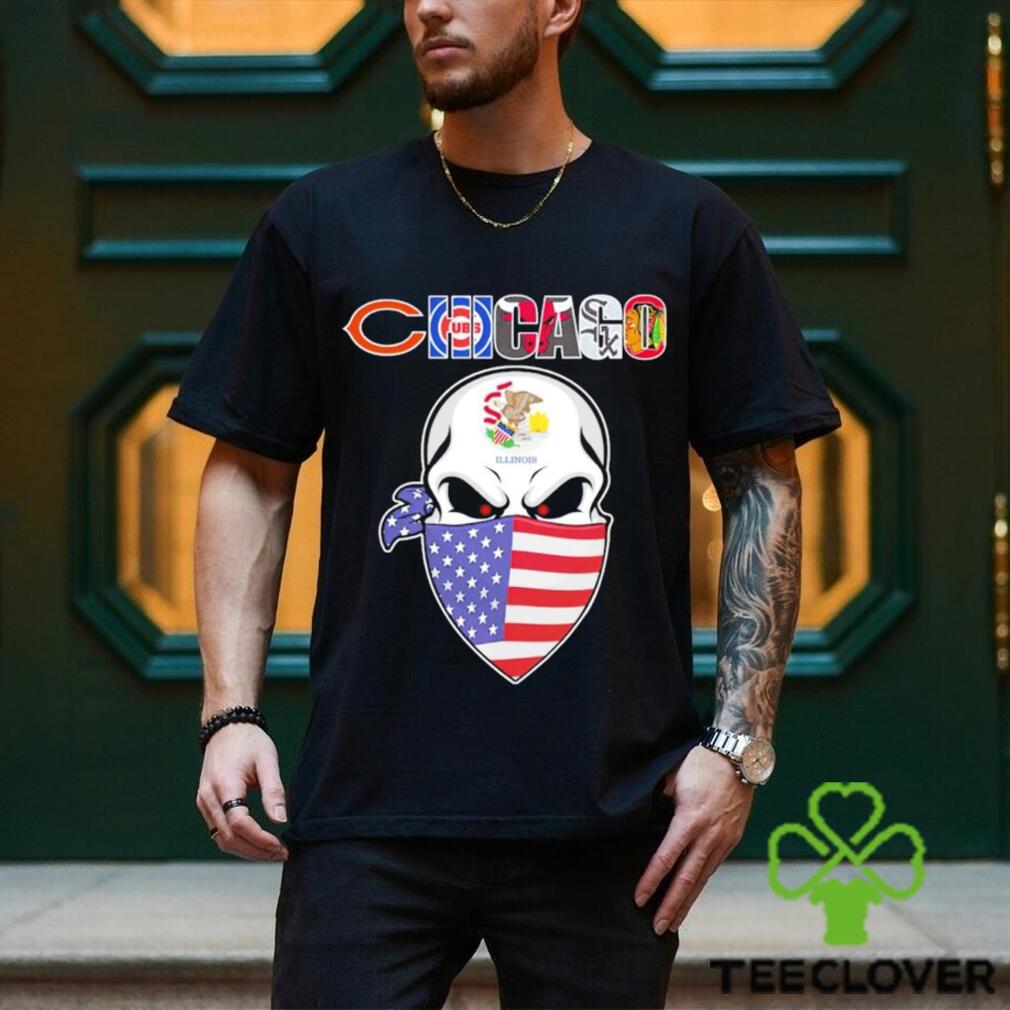 Skull wear American mask Chicago all sports team shirt Skull wear American mask Chicago all sports team shirt