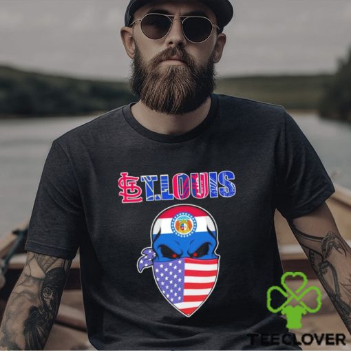 Skull wear American mask St Louis all sports team shirt