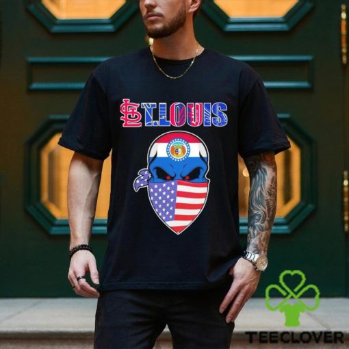 Skull wear American mask St Louis all sports team shirt