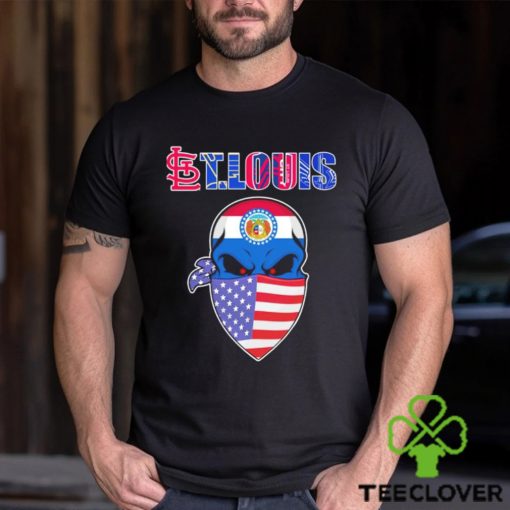 Skull wear American mask St Louis all sports team shirt