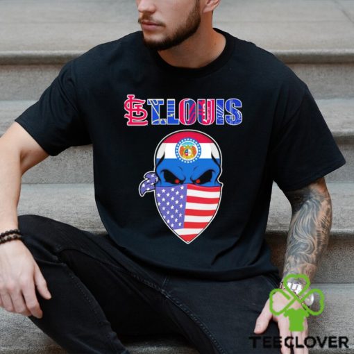 Skull wear American mask St Louis all sports team shirt
