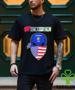 Skull wear American mask Wisconsin all sports team shirt 1 Skull wear American mask Wisconsin all sports team shirt