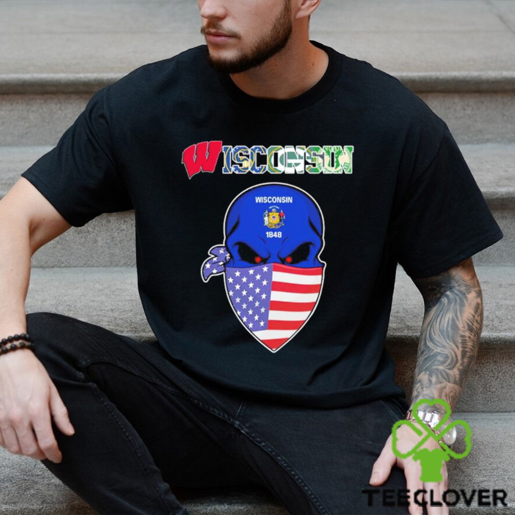 Skull wear American mask Wisconsin all sports team shirt Skull wear American mask Wisconsin all sports team shirt