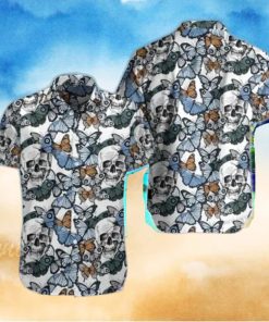 Skulls And Butterflies Hawaiian Shirt Best Gift