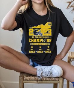 Skyline 2023 Big Ten Conference Champions Michigan Wolverines Back To Back To Back Shirt