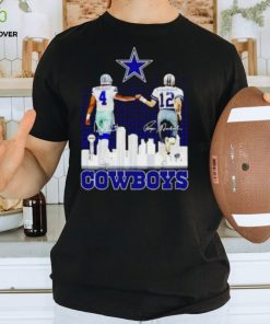 Skyline Dak Prescott And Roger Staubach Cowboys Signatures T Shirt