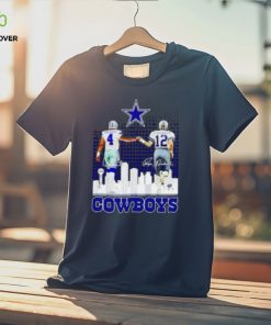 Skyline Dak Prescott And Roger Staubach Cowboys Signatures T Shirt