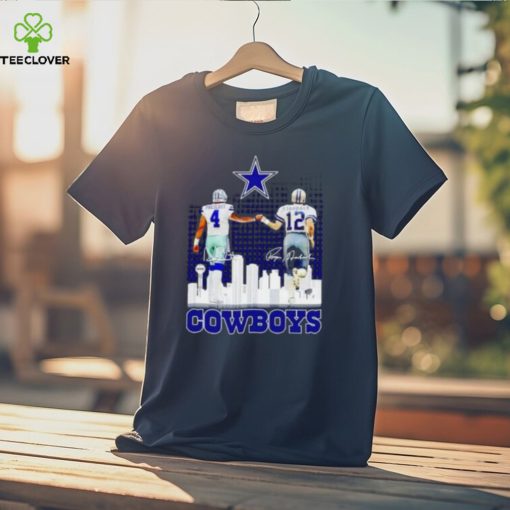 Skyline Dak Prescott And Roger Staubach Cowboys Signatures T Shirt