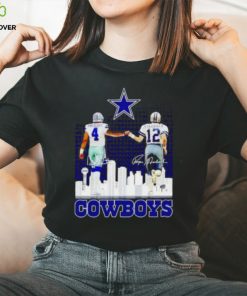 Skyline Dak Prescott And Roger Staubach Cowboys Signatures T Shirt