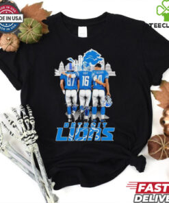 Skyline Detroit Lions Sam LaPorta Jared Goff and Amon Ra St. Brown Signatures shirt