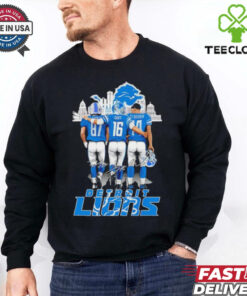 Skyline Detroit Lions Sam LaPorta Jared Goff and Amon Ra St. Brown Signatures shirt