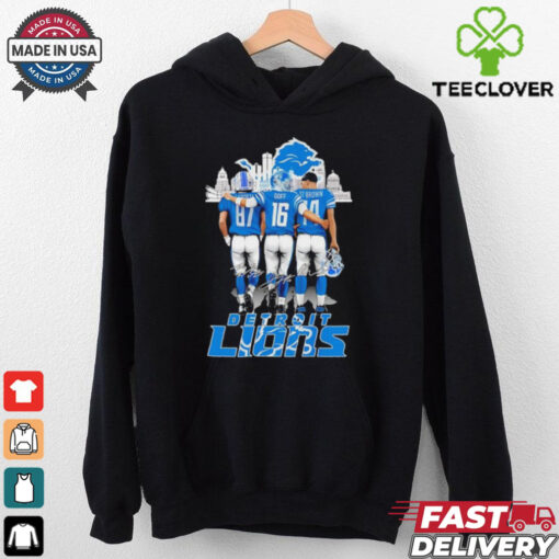 Skyline Detroit Lions Sam LaPorta Jared Goff and Amon Ra St. Brown Signatures shirt