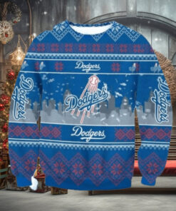 Skyline Dodgers Baseball Christmas City Ugly Sweater