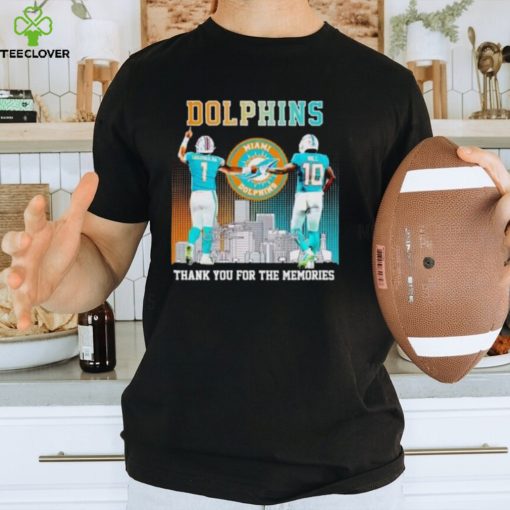 Skyline Miami Dolphins Tua Tagovailoa And Tyreek Hill Thank You For The Memories T Shirt