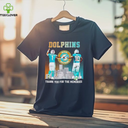 Skyline Miami Dolphins Tua Tagovailoa And Tyreek Hill Thank You For The Memories T Shirt