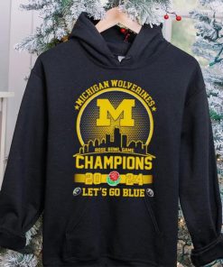 Skyline Michigan Wolverines Rose Bowl Game Champions 2024 let’s go blue hoodie, sweater, longsleeve, shirt v-neck, t-shirt