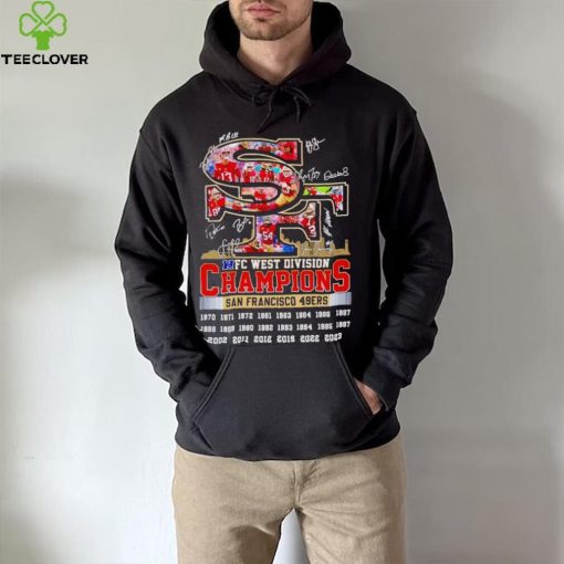 Skyline NFC West Division Champions San Francisco 49ers signatures hoodie, sweater, longsleeve, shirt v-neck, t-shirt