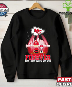 Skyline Snoopy and Charlie Brown Kansas City Chiefs forever not just when we win shirt
