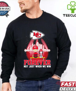 Skyline Snoopy and Charlie Brown Kansas City Chiefs forever not just when we win shirt