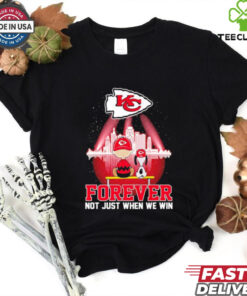 Skyline Snoopy and Charlie Brown Kansas City Chiefs forever not just when we win shirt