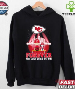 Skyline Snoopy and Charlie Brown Kansas City Chiefs forever not just when we win shirt