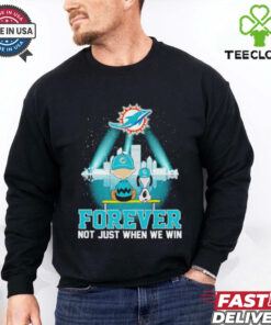 Skyline Snoopy and Charlie Brown forever not just when we win Miami Dolphins shirt