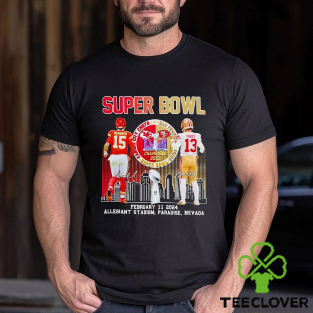 Skyline Super Bowl LVIII Patrick Mahomes and Brock Purdy signatures shirt Skyline Super Bowl LVIII Patrick Mahomes and Brock Purdy signatures shirt