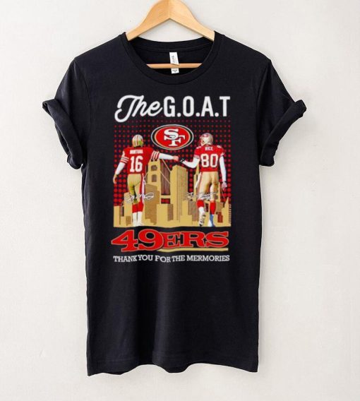 Skyline The Goat Joe Montana and Jerry Rice 49ers thank you for the memories hoodie, sweater, longsleeve, shirt v-neck, t-shirt