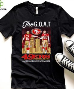 Skyline The Goat Joe Montana and Jerry Rice 49ers thank you for the memories hoodie, sweater, longsleeve, shirt v-neck, t-shirt