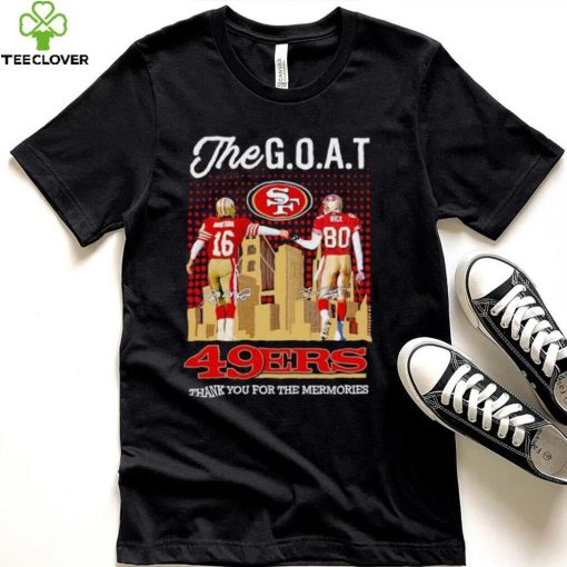 Skyline The Goat Joe Montana and Jerry Rice 49ers thank you for the memories hoodie, sweater, longsleeve, shirt v-neck, t-shirt