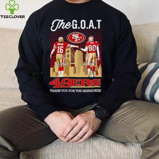 Skyline The Goat Joe Montana and Jerry Rice 49ers thank you for the memories hoodie, sweater, longsleeve, shirt v-neck, t-shirt