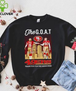 Skyline The Goat Joe Montana and Jerry Rice 49ers thank you for the memories hoodie, sweater, longsleeve, shirt v-neck, t-shirt