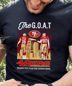 Skyline The Goat Joe Montana and Jerry Rice 49ers thank you for the memories hoodie, sweater, longsleeve, shirt v-neck, t-shirt