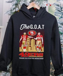 Skyline The Goat Joe Montana and Jerry Rice 49ers thank you for the memories hoodie, sweater, longsleeve, shirt v-neck, t-shirt