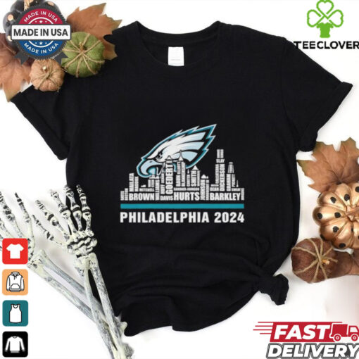 Skyline all name players Philadelphia Eagles 2024 football shirt