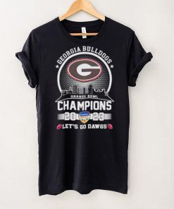 Skyline city Georgia Bulldogs Orange Bowl Champions 2023 let’s go Dawgs shirt