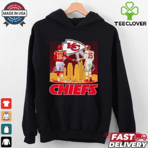 Skyline city Len Dawson and Patrick Mahomes Kansas City Chiefs shirt