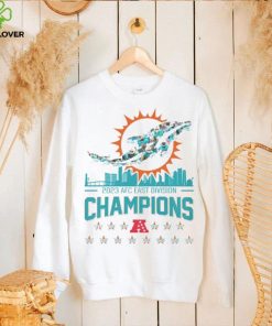 Skyline city Miami Dolphins 2023 AFC East Division Champions signatures hoodie, sweater, longsleeve, shirt v-neck, t-shirt