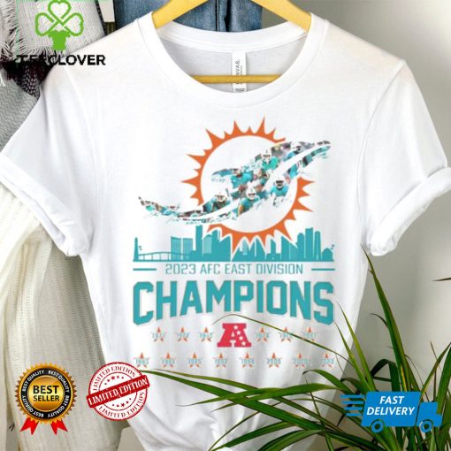 Skyline city Miami Dolphins 2023 AFC East Division Champions signatures hoodie, sweater, longsleeve, shirt v-neck, t-shirt