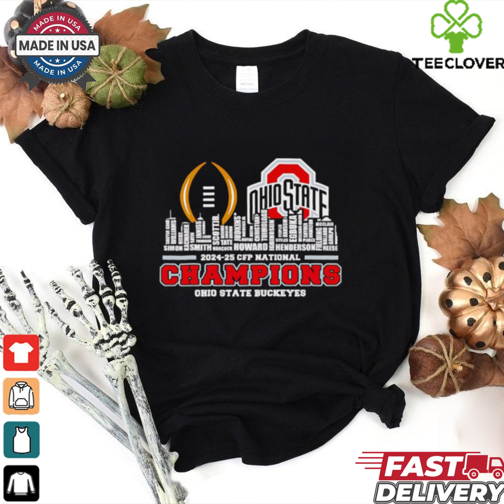 Skyline city names 2024 25 CFP National Champions Ohio State Buckeyes shirt Skyline city names 2024 25 CFP National Champions Ohio State Buckeyes shirt